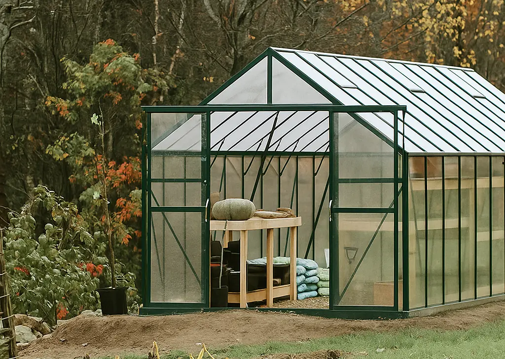 Grandio greenhouse in fall setting